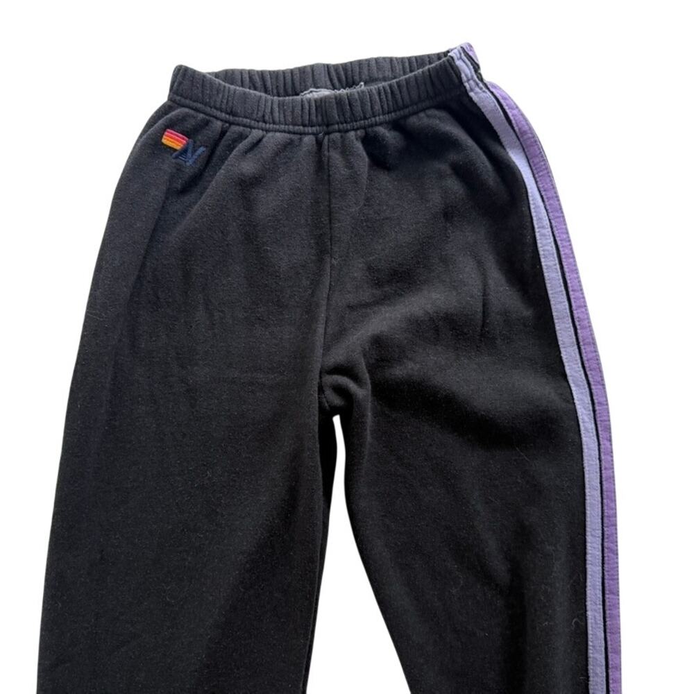 Aviator Nation 5 Stripe Purple Black Sweatpant White Size Small Jogger High Rise - Picture 4 of 8